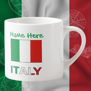 Tasse Expresso Italie et Drapeau Italien Vert Personnalisé 