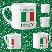 Tasse Expresso Italie et italien Drapeau vert Personnalisé