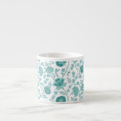 Tasse Expresso Jacobean Floral Big Motif Tee sur blanc (Devant)