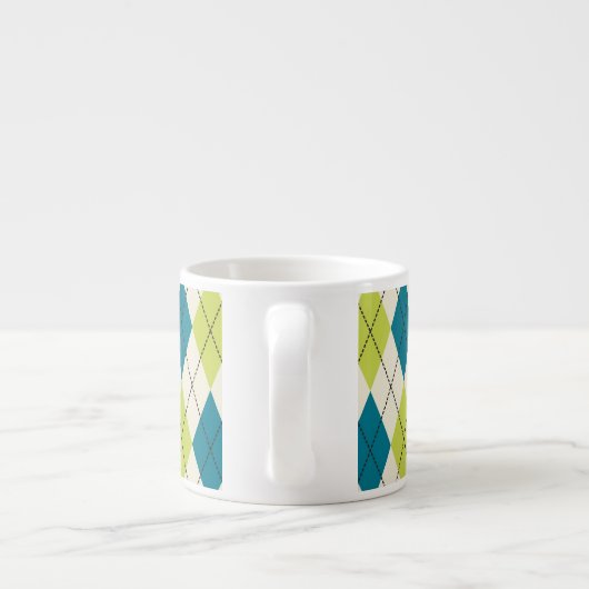 Tasse Expresso Jacquard bleu et vert (Dos)