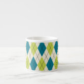 Tasse Expresso Jacquard bleu et vert (Devant)