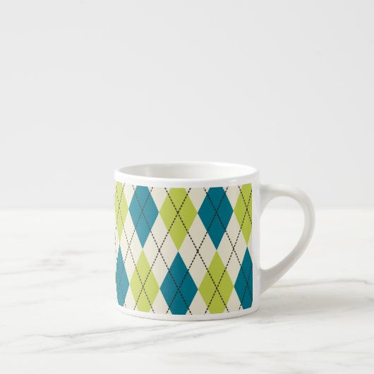 Tasse Expresso Jacquard bleu et vert (Droite)