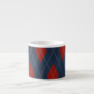 Tasse Expresso Jacquard Royal Bleu Motif de Noël