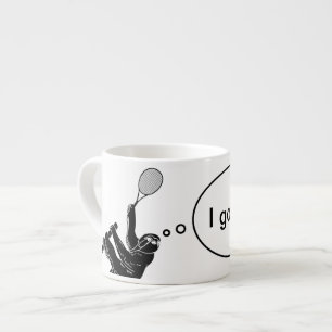 Tasse Expresso J'Ai Compris Ça ! Joueur de tennis noir et blanc