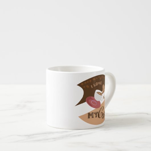 Tasse Expresso J'aime mon café Retro Java (Devant droit)