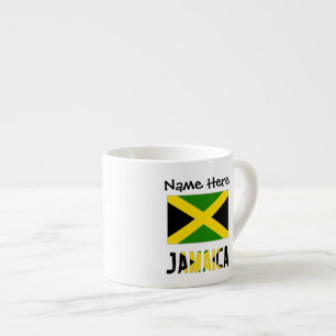Tasse Expresso Jamaïque et drapeau jamaïcain avec votre nom