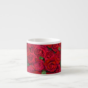 Tasse Expresso Jardin de roses rouges motif floral romantique san
