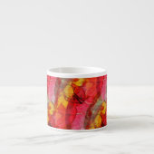 Tasse Expresso Jaune rouge d'art d'aquarelle (Devant)