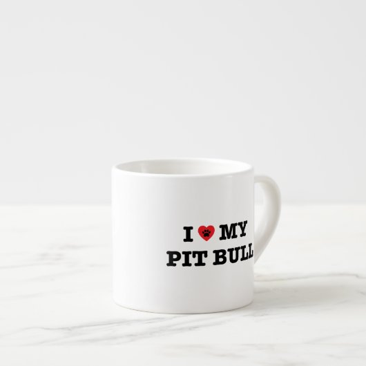 Tasse Expresso Je Coeur Mon Pit Bull (Devant droit)