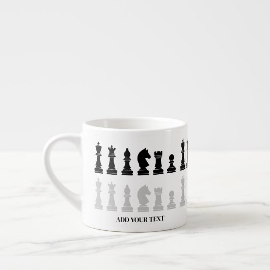 Tasse Expresso Jeu d'échecs moderne personnalisé (Gauche)