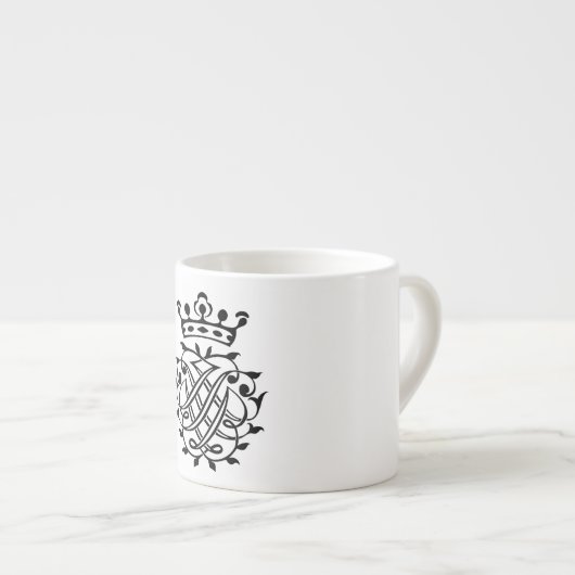 Tasse Expresso Johann Sebastian Bach Crest Monogramme Insignia (Devant droit)