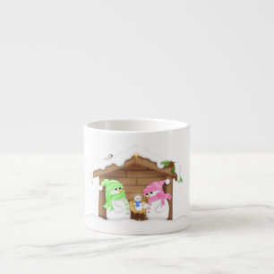 Tasse Expresso Joli crèche de Noël bonhomme de neige