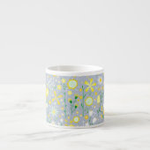 Tasse Expresso Joli Fleur sauvage Bleu Botanique Floral Keepsaké (Devant)