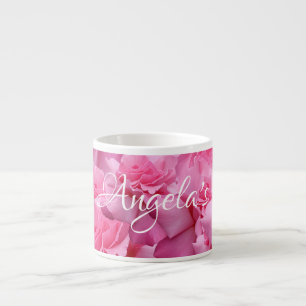 Tasse Expresso Joli nom de roses rose élégant Angela floral boho