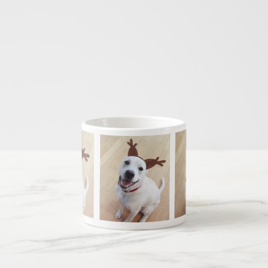 Tasse Expresso Joli sourire blanc renne Chien Chien Chien Chien C (Devant)