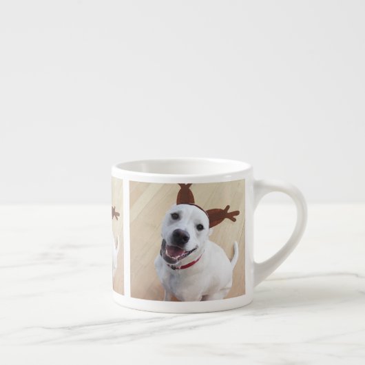 Tasse Expresso Joli sourire blanc renne Chien Chien Chien Chien C (Droite)