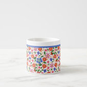 Tasse Expresso Joli style d'art populaire floral sur blanc Espres (Devant)