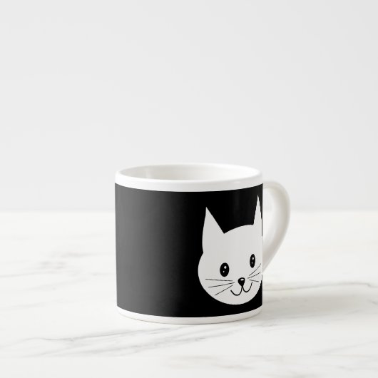 Tasse Expresso Joli Visage De Chat. (Devant droit)