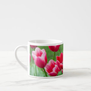 Tasse Expresso Jolis tulipes écarlates dans le jardin