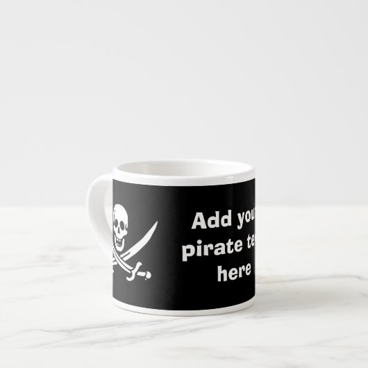 Tasse Expresso Jolly roger drapeau de pirate (Devant gauche)
