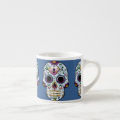 Tasse Expresso Jour de la mort crâne sucre bleu (Droite)
