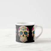 Tasse Expresso Jour du crâne de sucre mort avec croix (Droite)