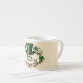 Tasse Expresso Joyeuse fête de la Saint-Patrick, modèle de trèfle (Devant droit)