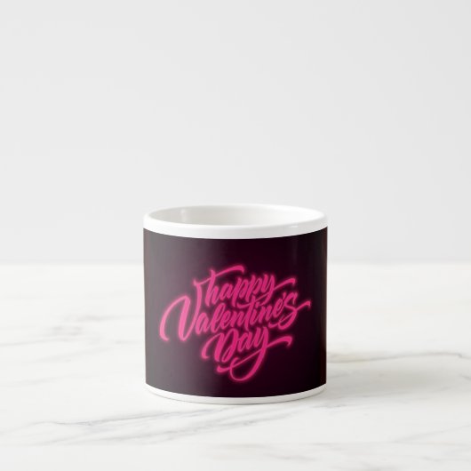 Tasse Expresso Joyeuse Saint-Valentin Néon Design-23692 (Devant)