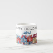 Tasse Expresso Joyeuses fêtes, Nom décoratif sur Noël 6oz (Devant)