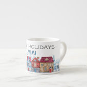 Tasse Expresso Joyeuses fêtes, Nom décoratif sur Noël 6oz (Devant droit)