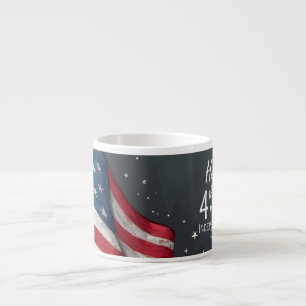 Tasse Expresso Joyeux 4 juillet Illustration d'art de drapeau vin
