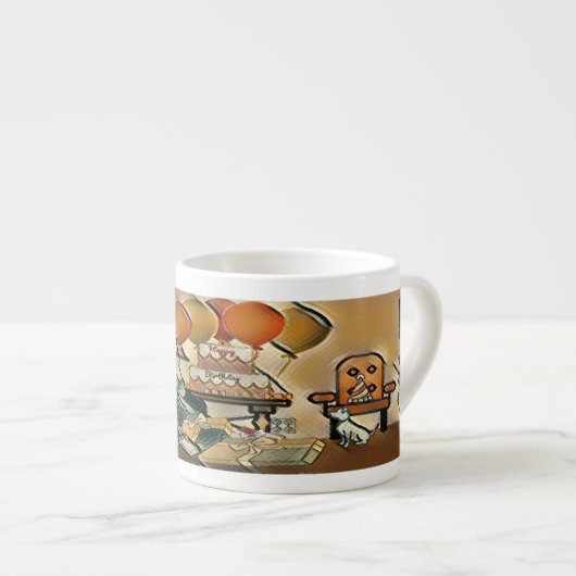 Tasse Expresso Joyeux art d'anniversaire (Devant droit)