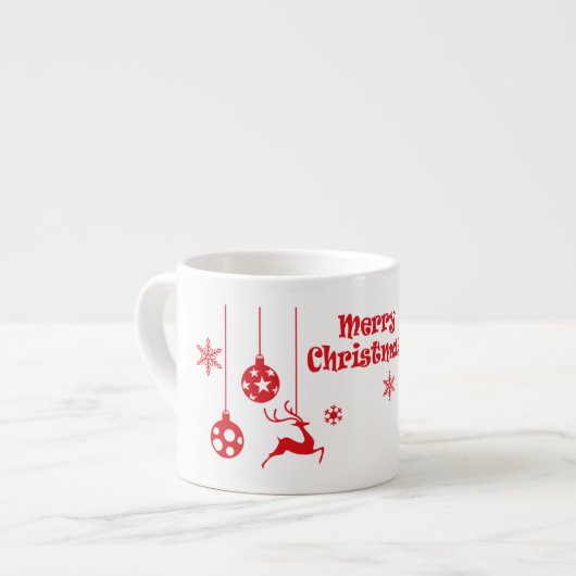Tasse Expresso Joyeux cadeau de Noël Vintage cerf (Devant gauche)