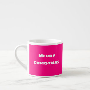 Tasse Expresso Joyeux Noël Amour Festif, Rose Profond Chaud