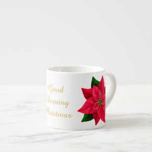 Tasse Expresso Joyeux Noël Café Fort Matin Poinsettia