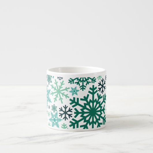 Tasse Expresso Joyeux Noël hiver Motif de flocon de neige (Devant)