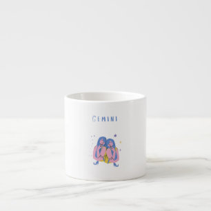 Tasse Expresso Jumeaux rose, zodiaque, impression signe du zodiaq