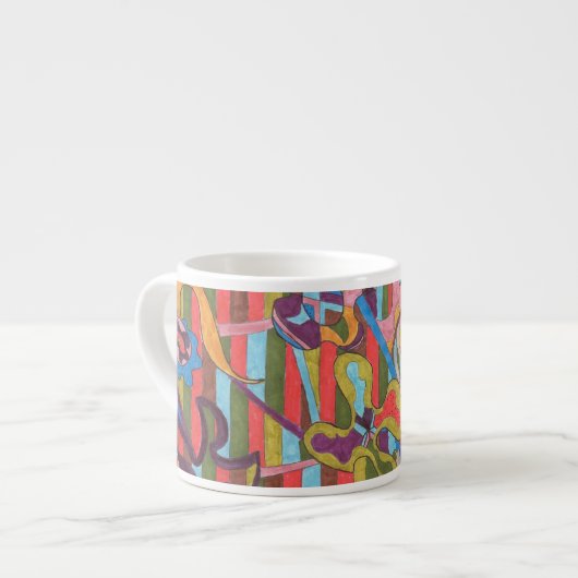 Tasse Expresso "Jungle Stripes I" Art Abstrait (Devant gauche)