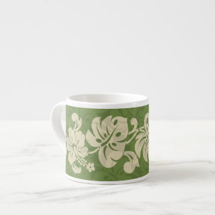 Tasse Expresso Kalakaua Hibiscus Hawaïen Bordure KL301