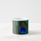 Tasse Expresso Keep Calm and Your Text on Peacock Feathers (Devant)