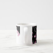 Tasse Expresso Kimono japonais Sakura noir et blanc (Dos)