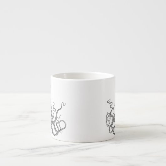 Tasse Expresso Kraken - poulpe géant noir/Cthulu (Devant)