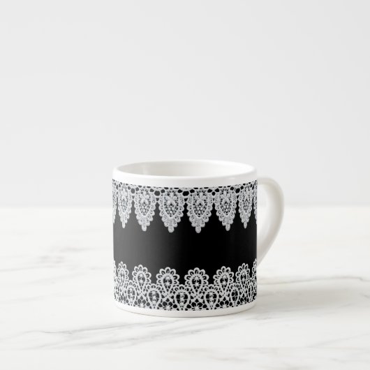 Tasse Expresso La dentelle blanche forme une frontière sensible (Devant droit)