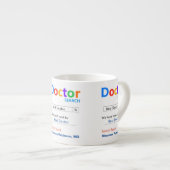 Tasse Expresso La meilleure recherche de médecin amusante (Devant droit)