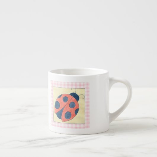 Tasse Expresso Ladybug Trio Atterrissage sur Fleurs (Droite)