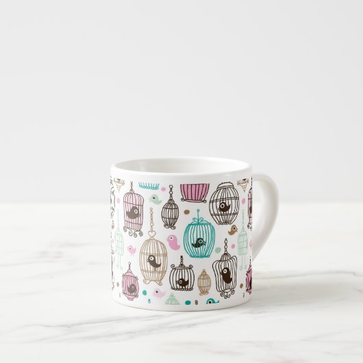 Tasse Expresso l'amour de cage à oiseaux badine le motif (Devant droit)