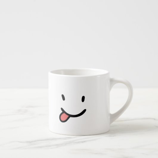 Tasse Expresso Langue heureuse drôle mignonne de visage (Droite)