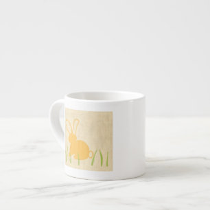 Tasse Expresso Lapin jaune et herbe verte par Chariklia Zarris