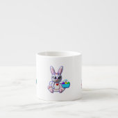 Tasse Expresso Lapin mignon avec un panier (Devant)