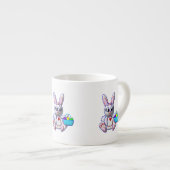 Tasse Expresso Lapin mignon avec un panier (Devant droit)